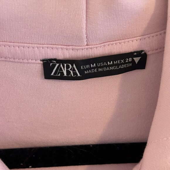 ZARA Cropped Hoodie in Soft Pink — Size M - Picture 3 of 4